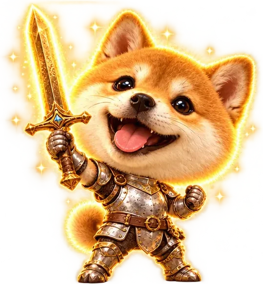SWONKINU cheering with his sword raised